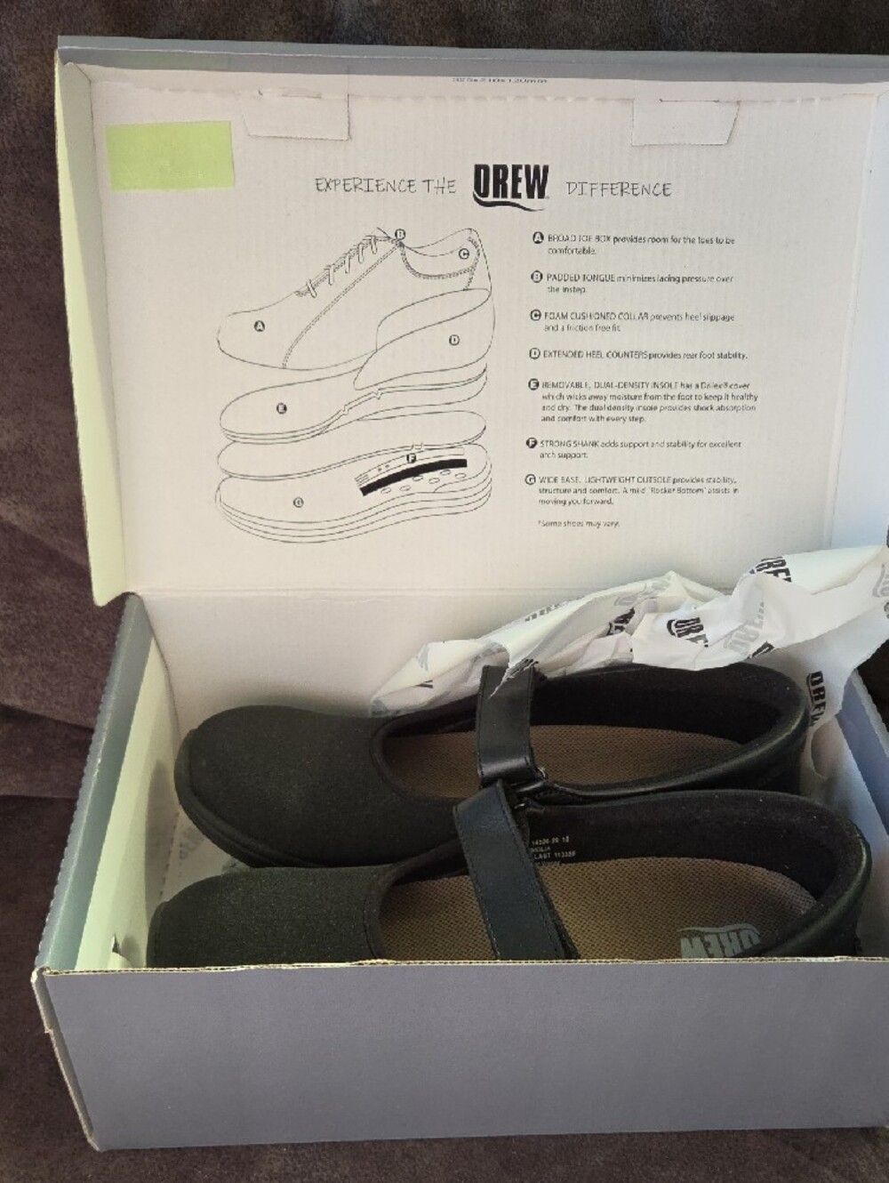 New DREW Size 11 Shoes Magnolia Black Stretch Comfort Shoes Nwt - Picture 5 of 6